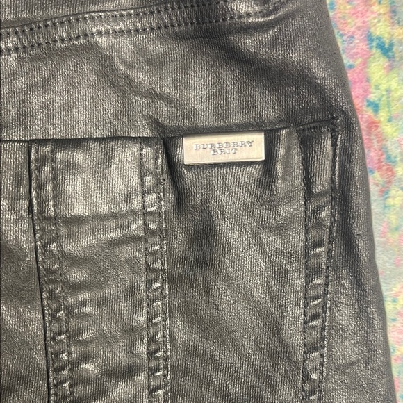 Burberry Brit Black pleather skinny stretch Pants - Picture 12 of 13